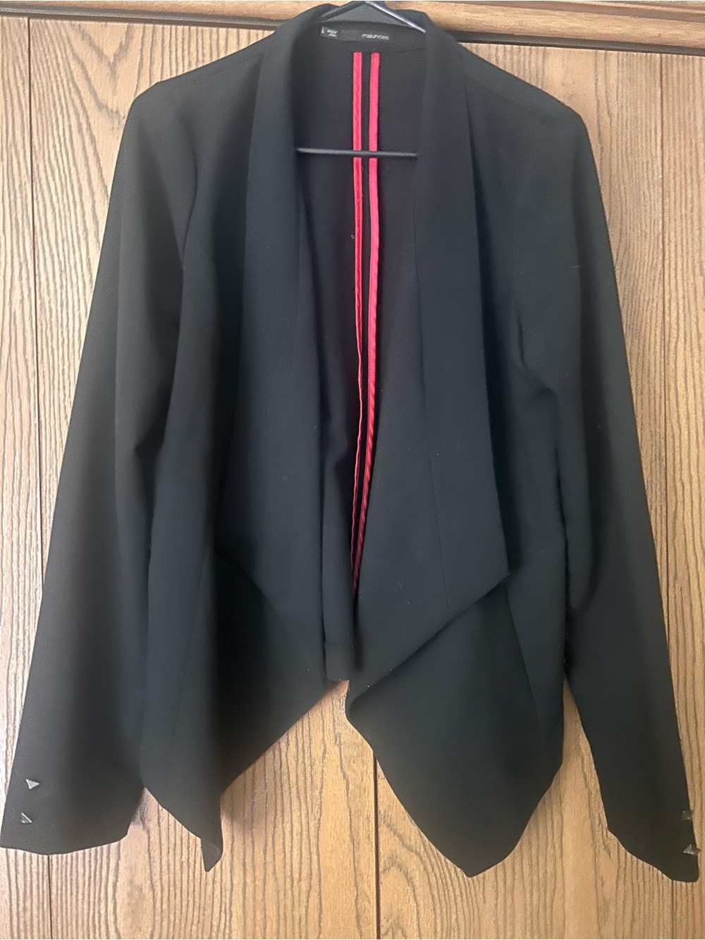 Maurices Black Draped Open-Front Blazer